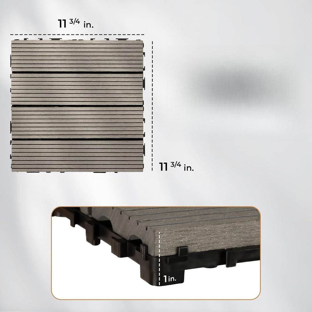 Wood Plastic Composite Interlocking Deck Tiles