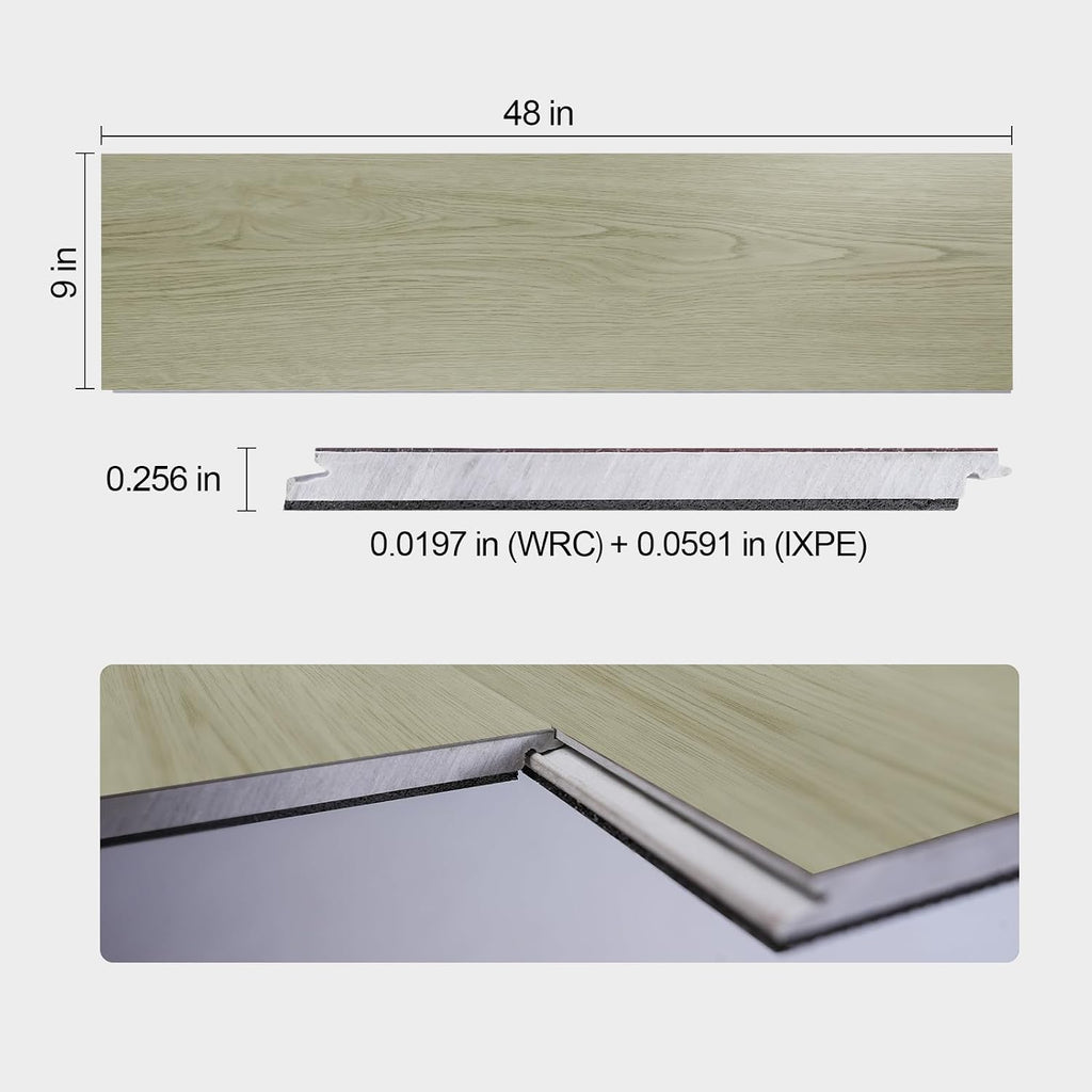 Click Lock Rigid Core Luxury Vinyl Flooring 7 Planks