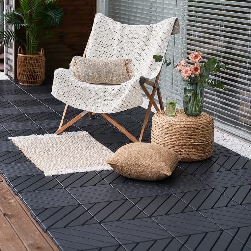 9 Pack 12"x12" Plastic Interlocking Deck Tiles