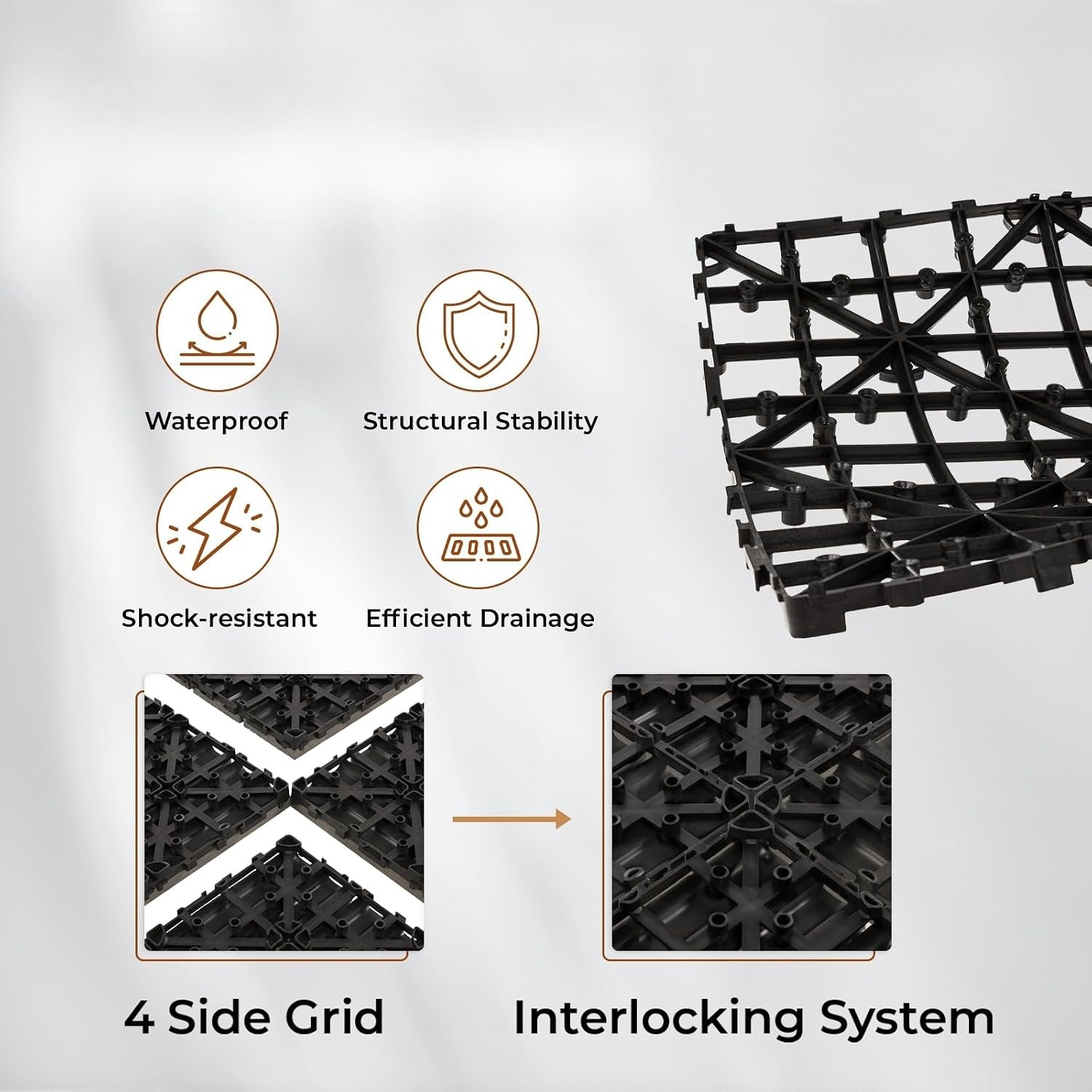 Wood Plastic Composite Interlocking Deck Tiles