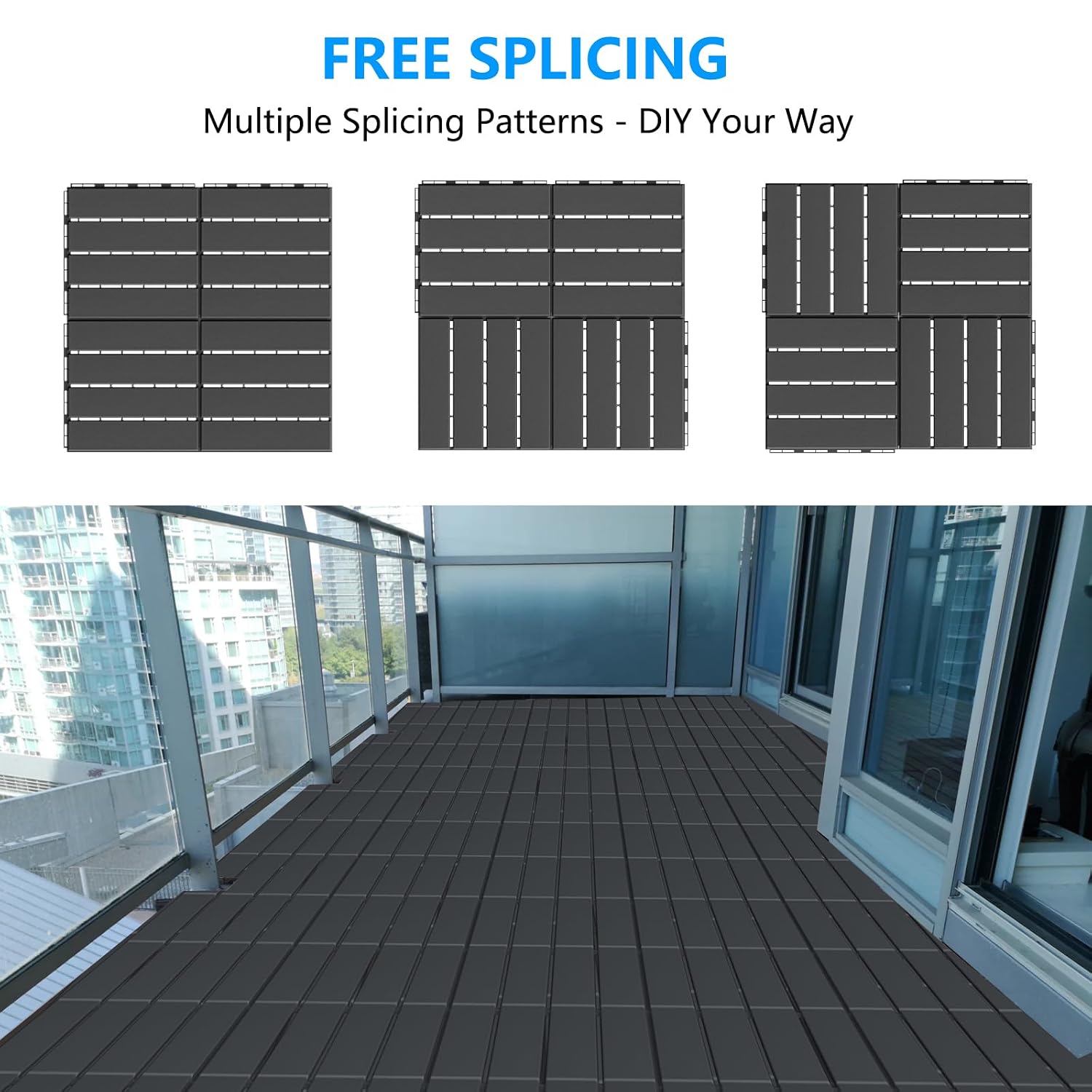 12"x12" Interlocking Patio Deck Tiles