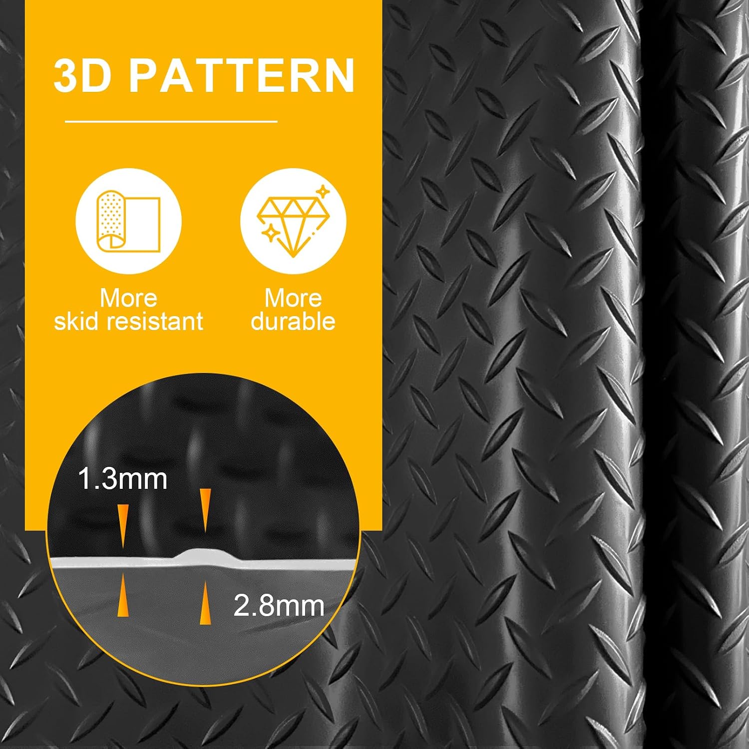 8x20 FT Diamond Plate PVC Garage Floor Mat
