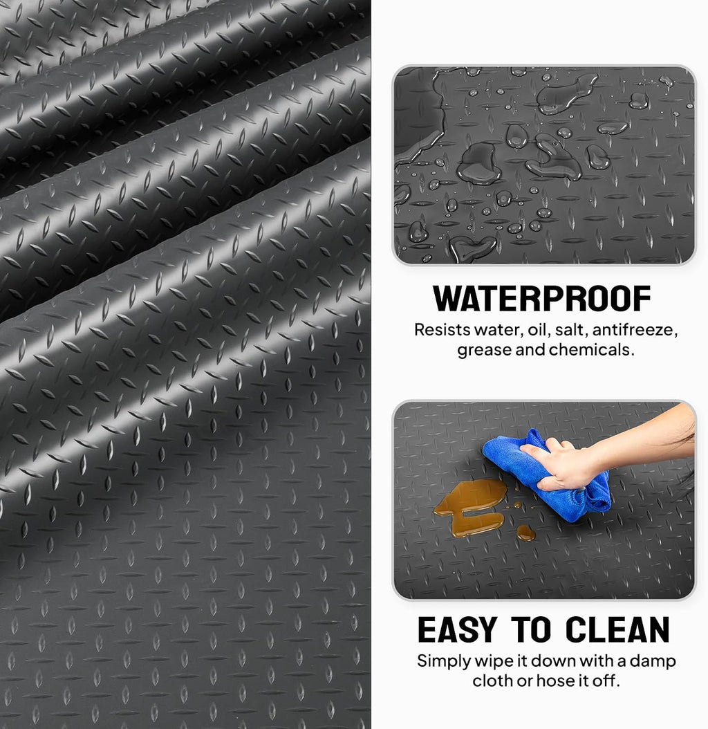 7.5x20FT Diamond Plate PVC Garage Floor Mat
