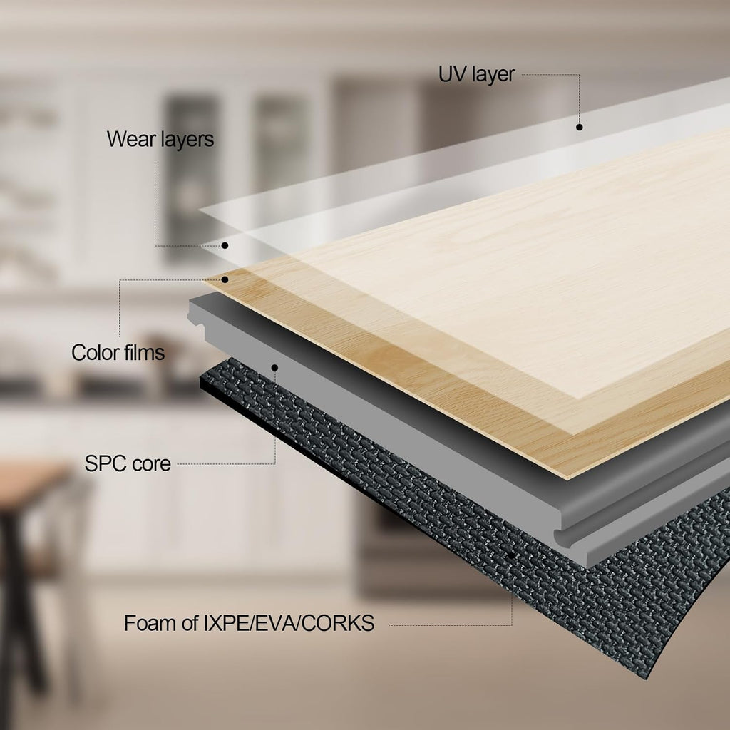 Click Lock Rigid Core Luxury Vinyl Flooring 7 Planks
