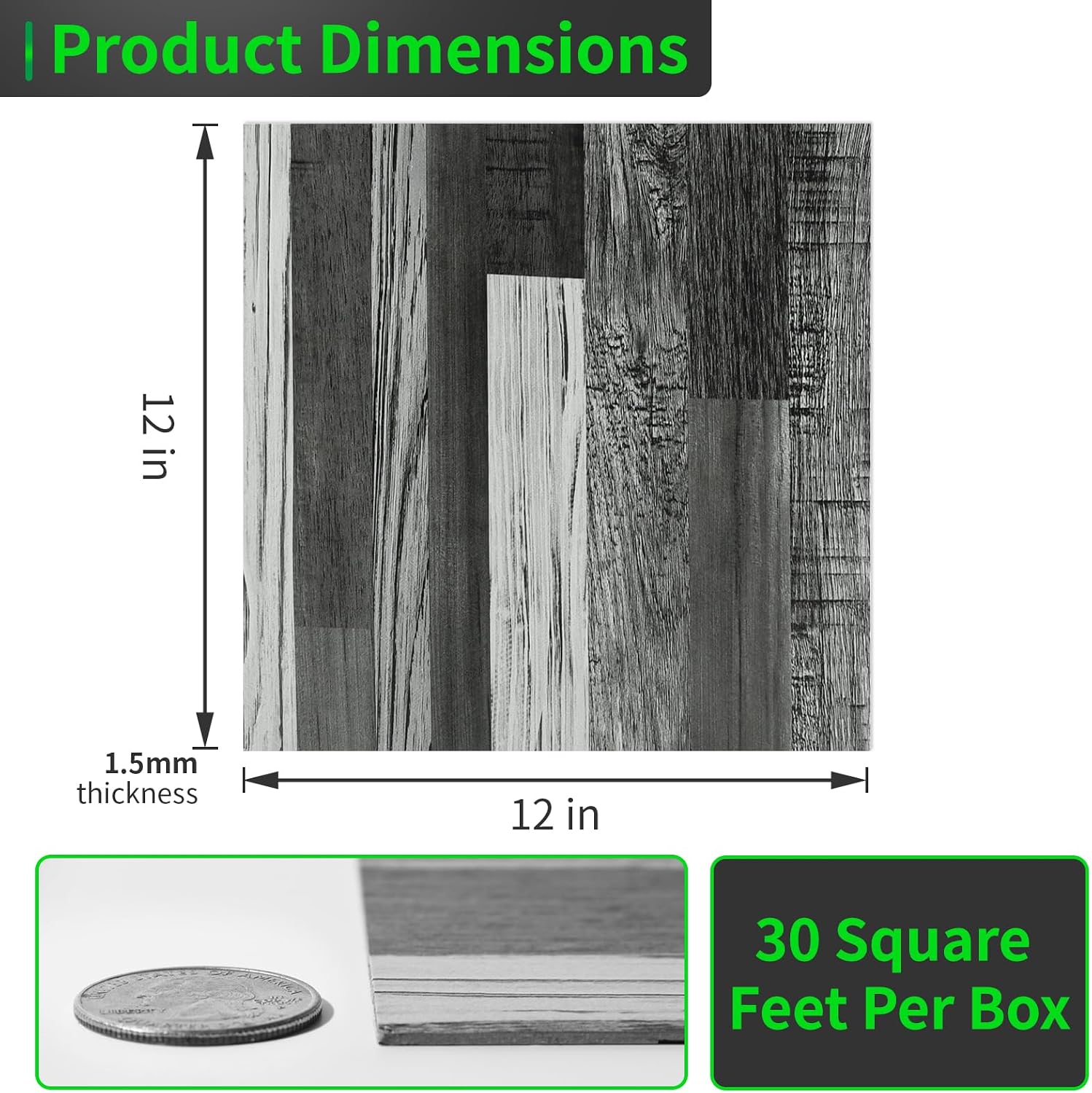 Grey Segment Peel And Stick Floor Tiles 30-Pack