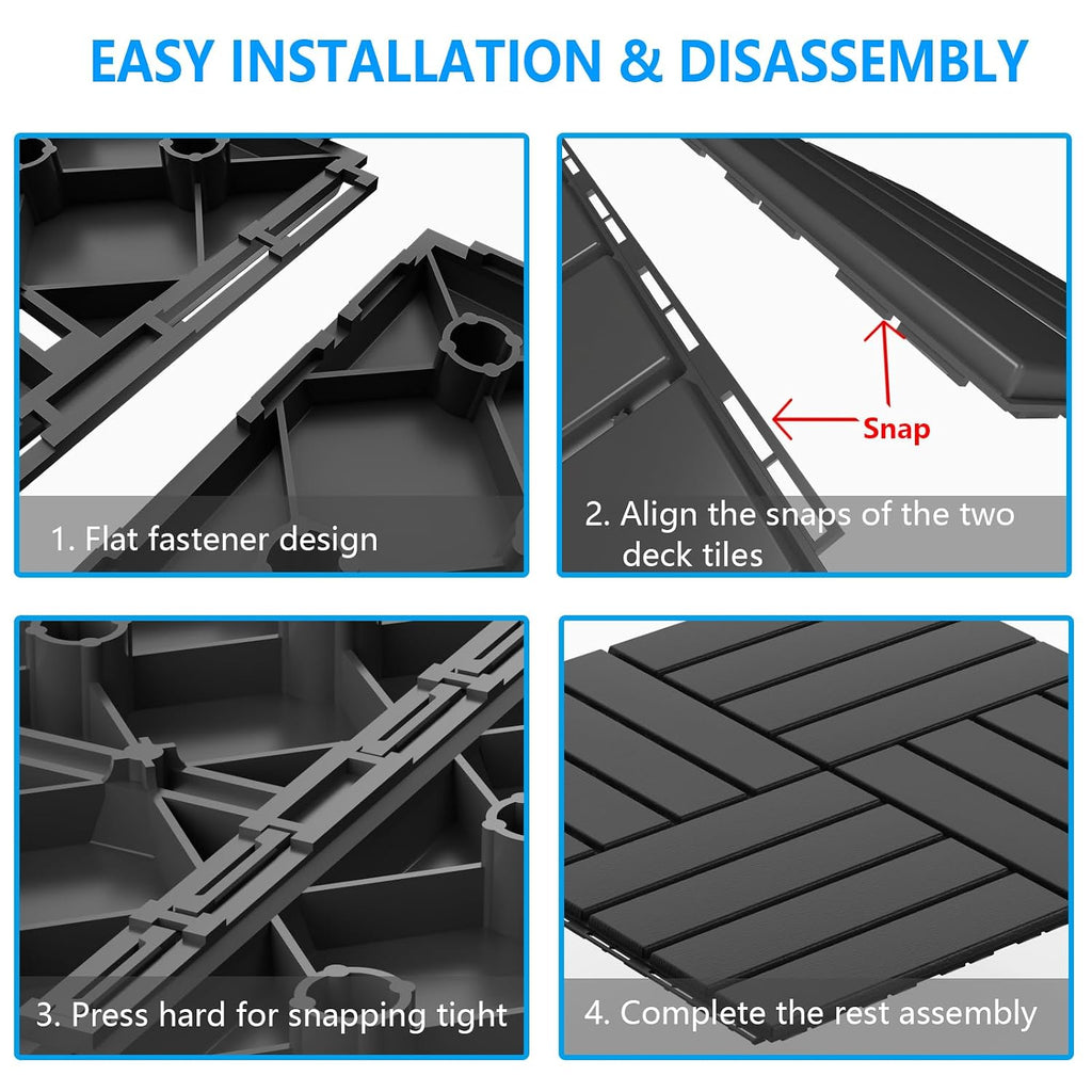 12"x12" Interlocking Patio Deck Tiles