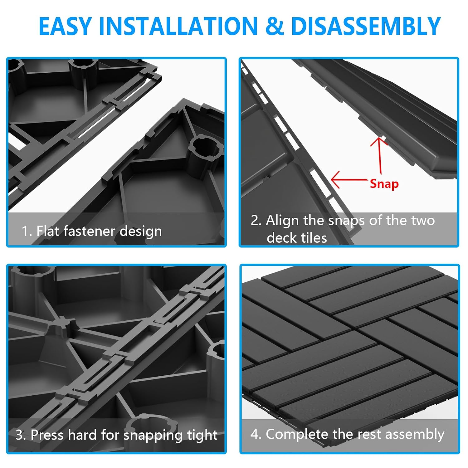12"x12" Interlocking Patio Deck Tiles