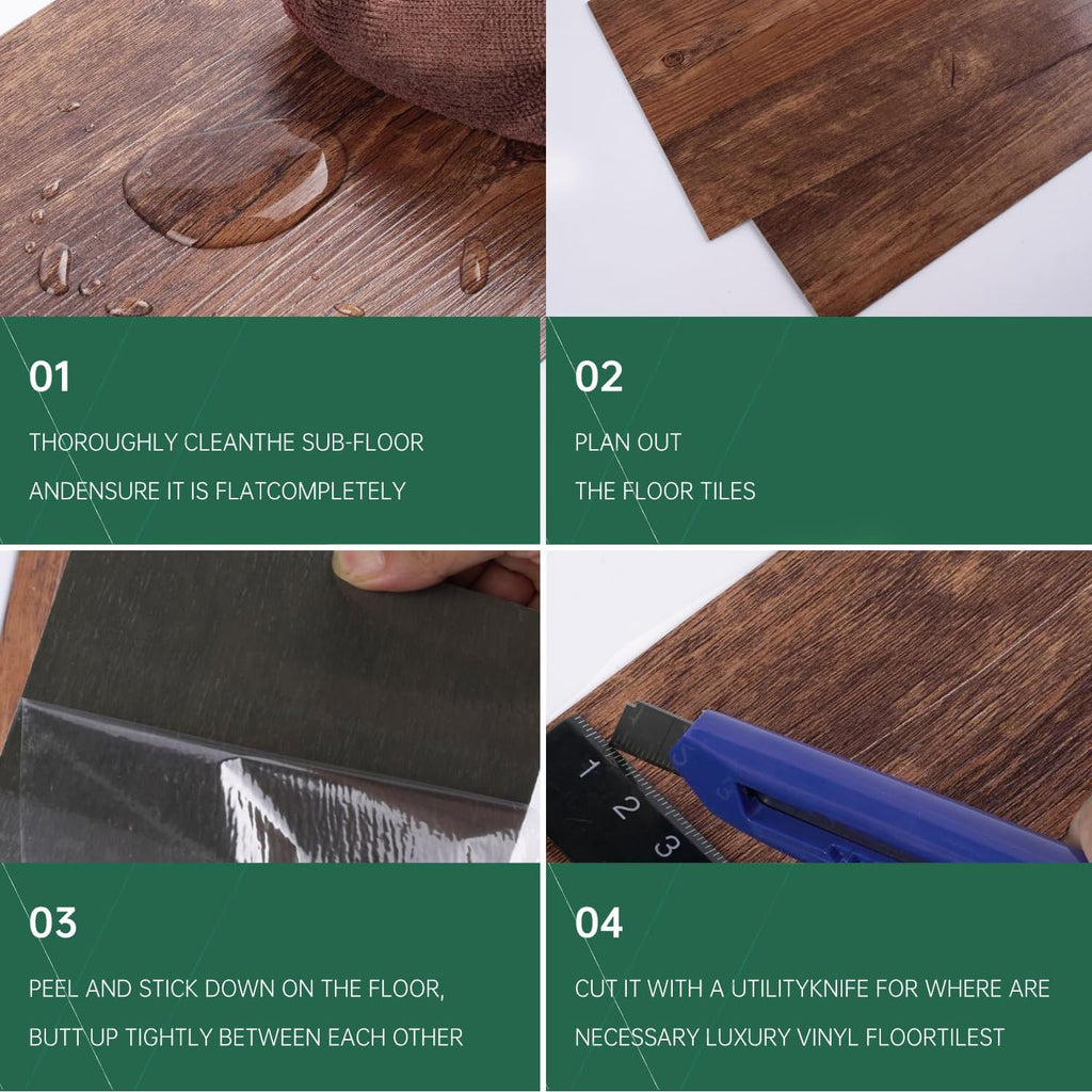 Peel And Stick Vinyl Flooring 36 Pack
