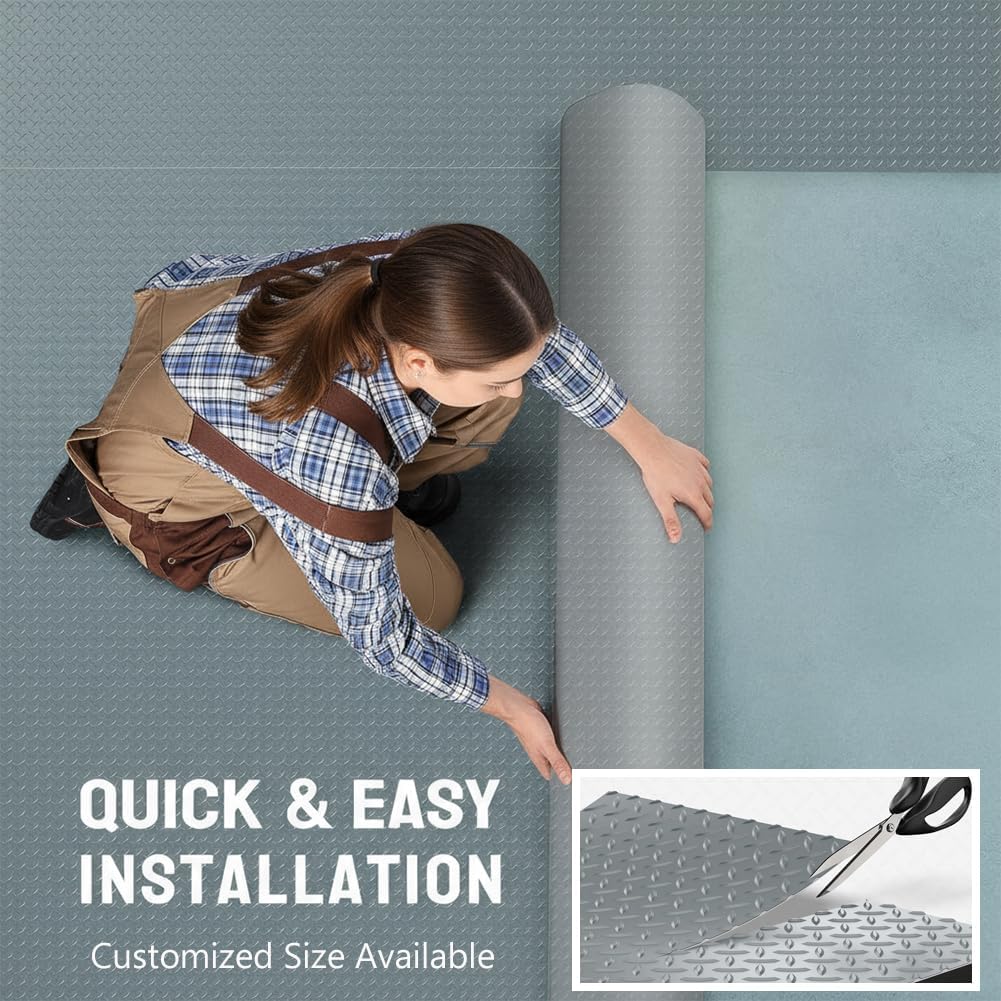 7'x15' PVC Waterproof Garage Parking Floor Mat