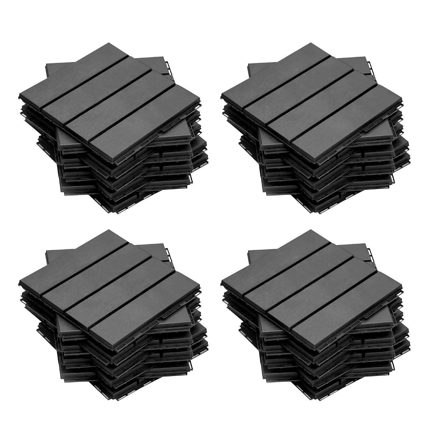 36 Pack 12"x12" Interlocking Plastic Deck Tiles