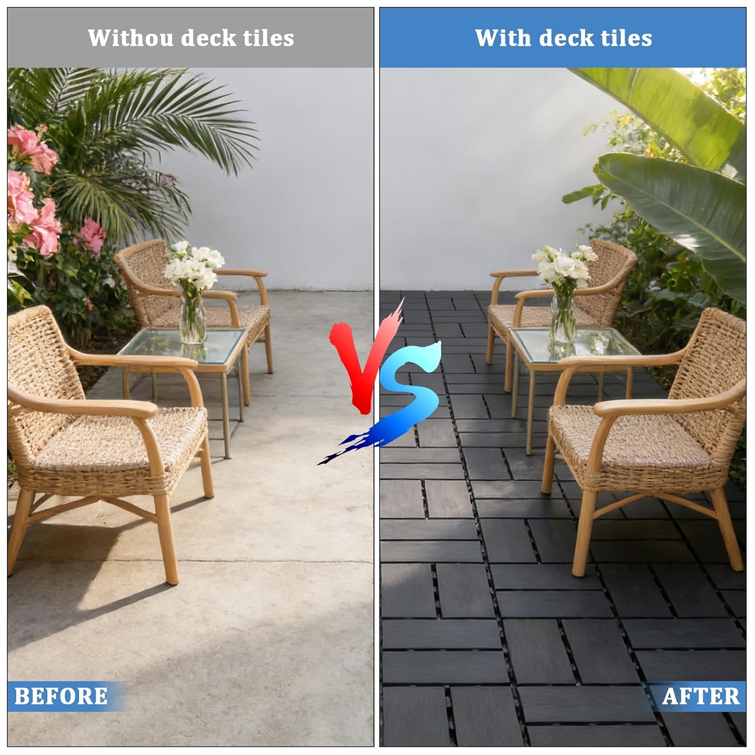 Interlocking 12"x12" Deck Tiles