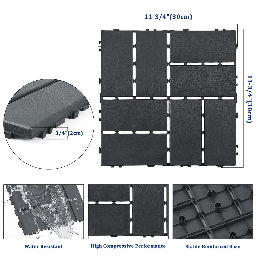 Interlocking 12"x12" Deck Tiles