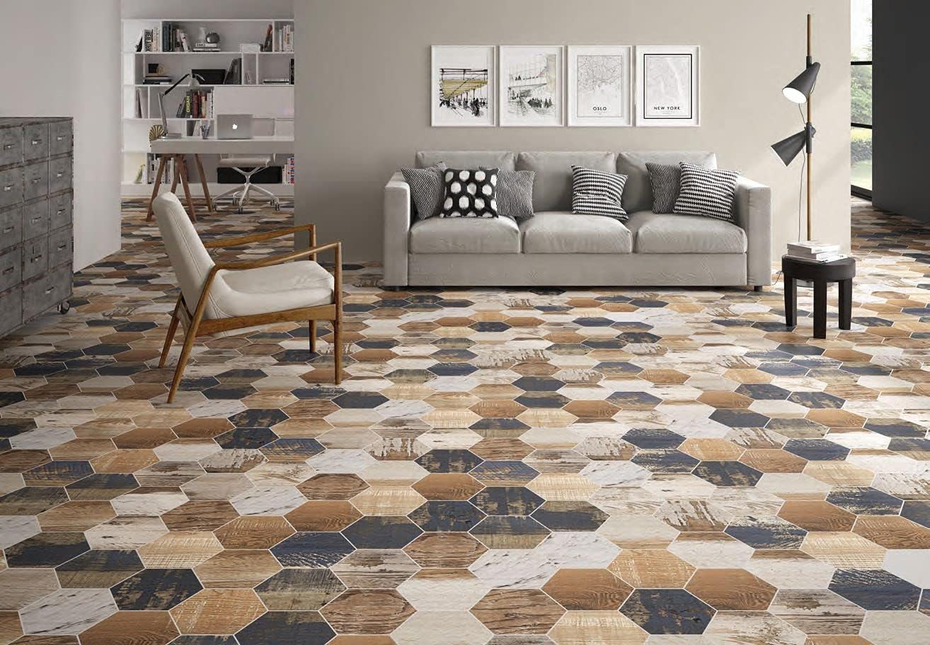 8.75x10 Vintage Wood Mix Porcelain Tile 9 PCS