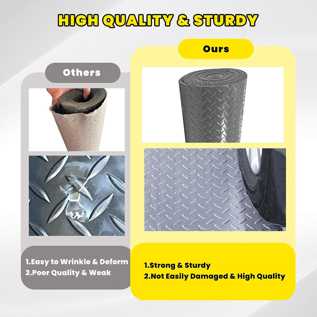 4x10 FT Diamond Plate PVC Garage Floor Mat