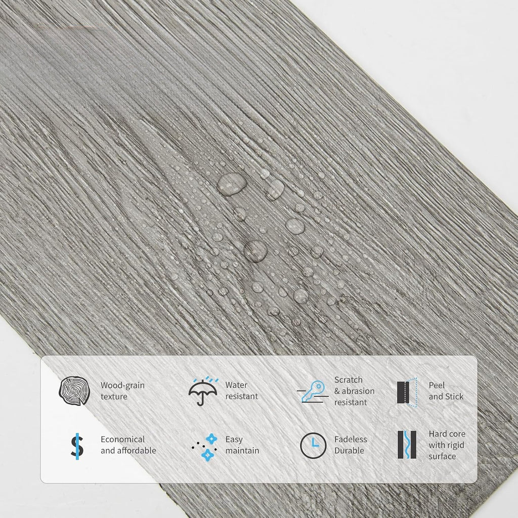 Deep Gray Peel And Stick Vinyl Planks 36-Pack