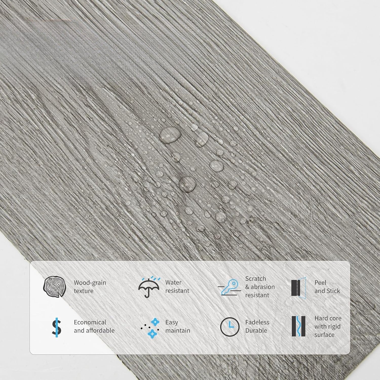 Deep Gray Peel And Stick Vinyl Planks 36-Pack