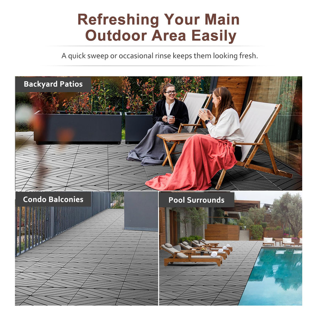 12"x12" Interlocking Patio Deck Tiles