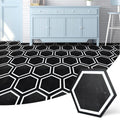 Hexagon Black Marble Peel And Stick Floor Tiles 30-Pack