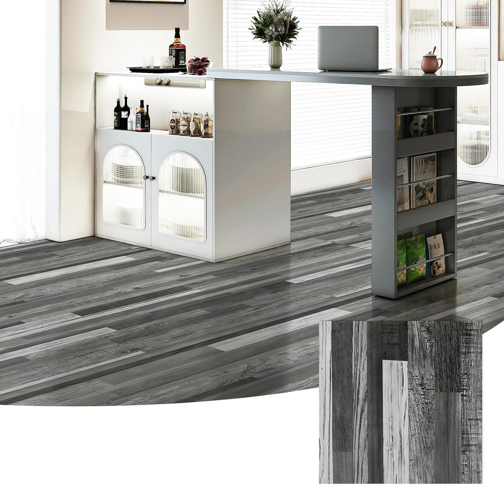Grey Segment Peel And Stick Floor Tiles 30-Pack