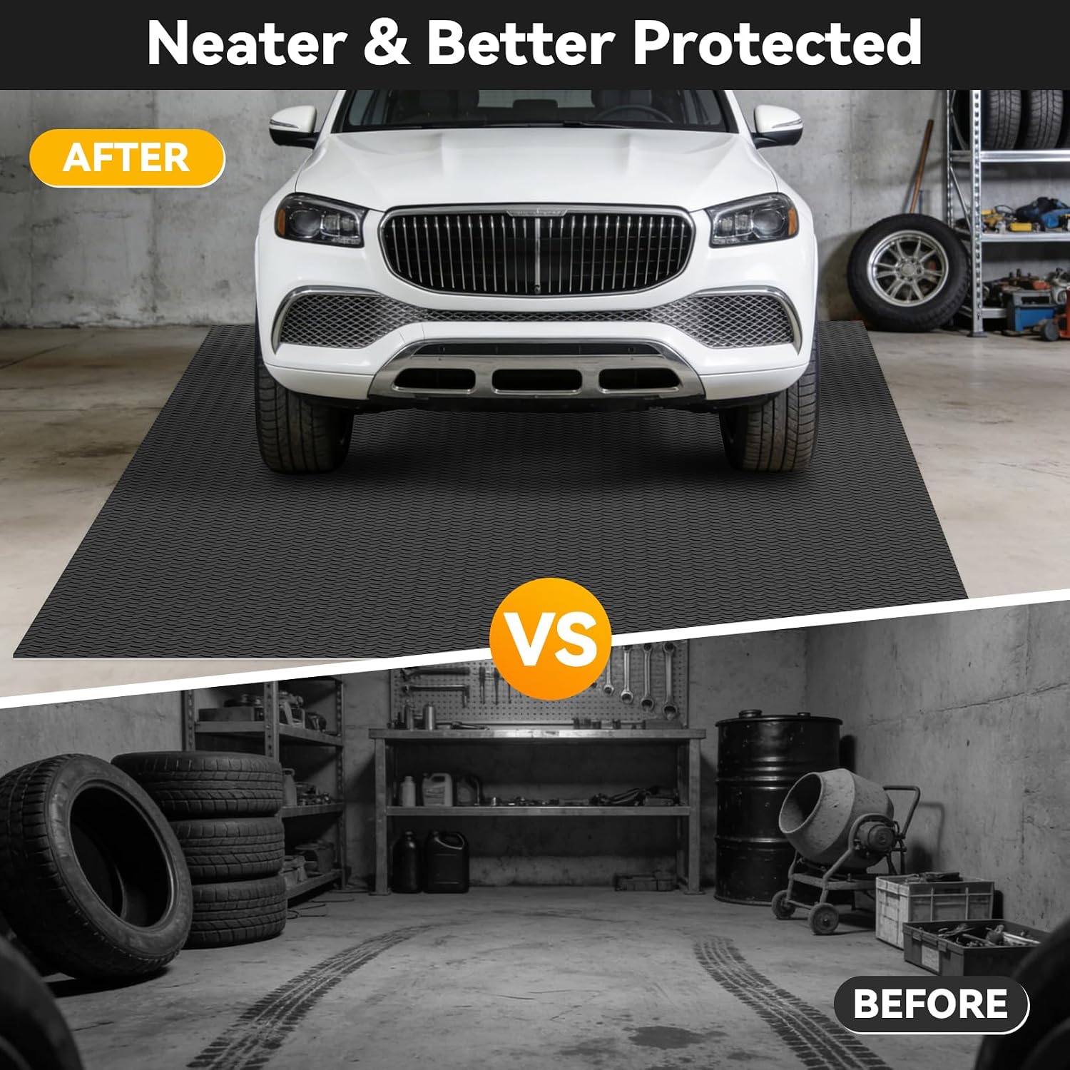 8x20 FT Diamond Plate PVC Garage Floor Mat
