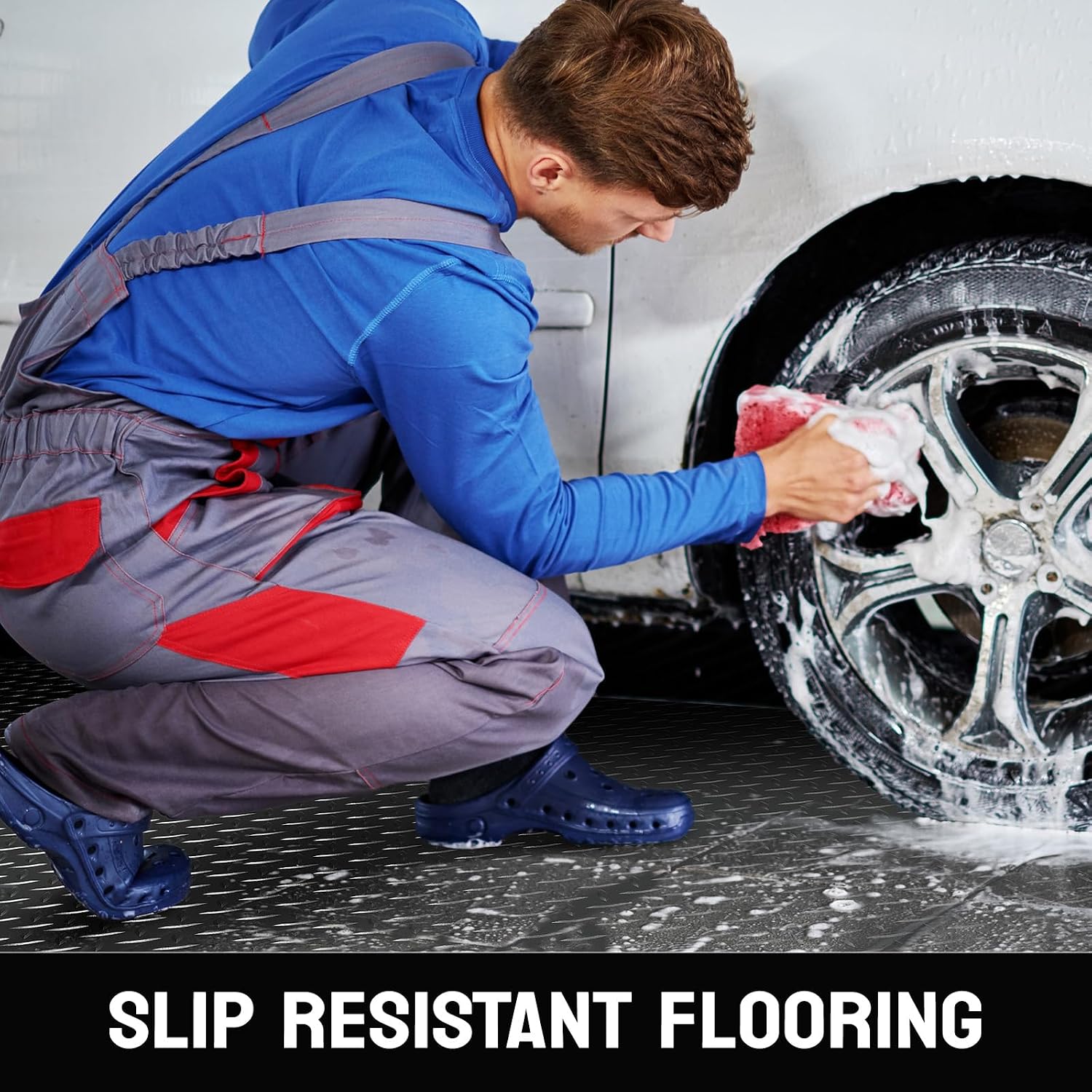 7.5x20FT Diamond Plate PVC Garage Floor Mat