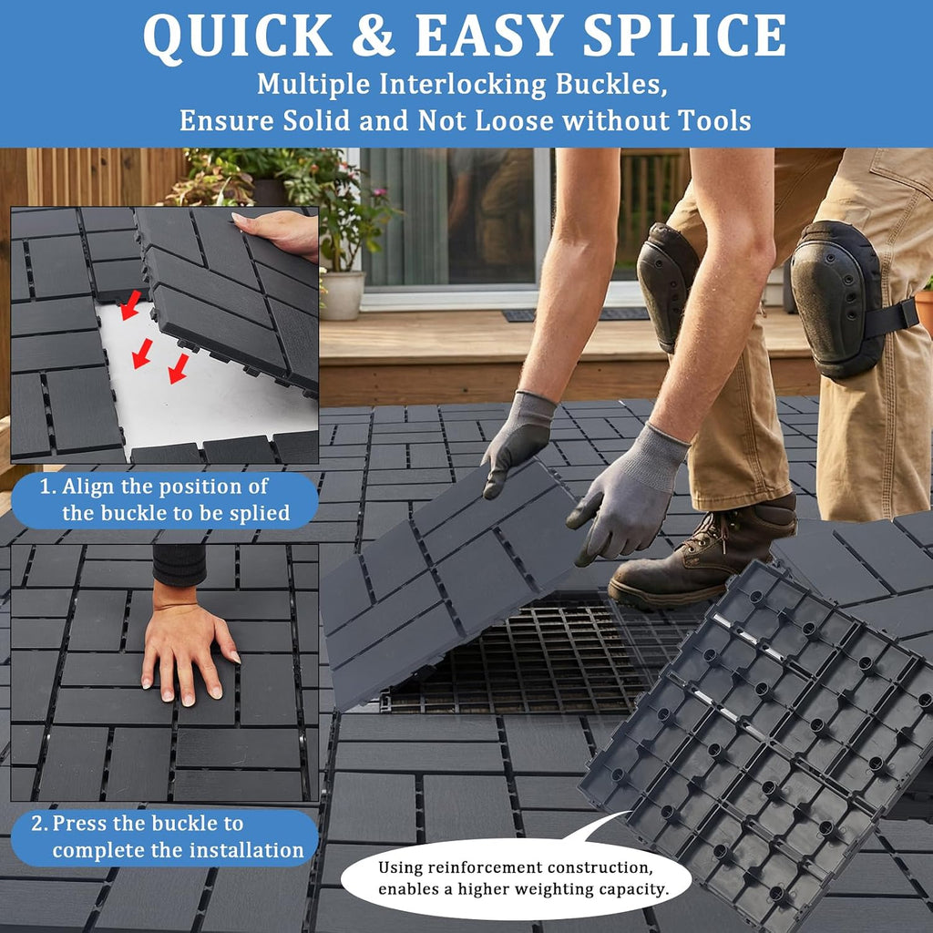 Interlocking 12"x12" Deck Tiles