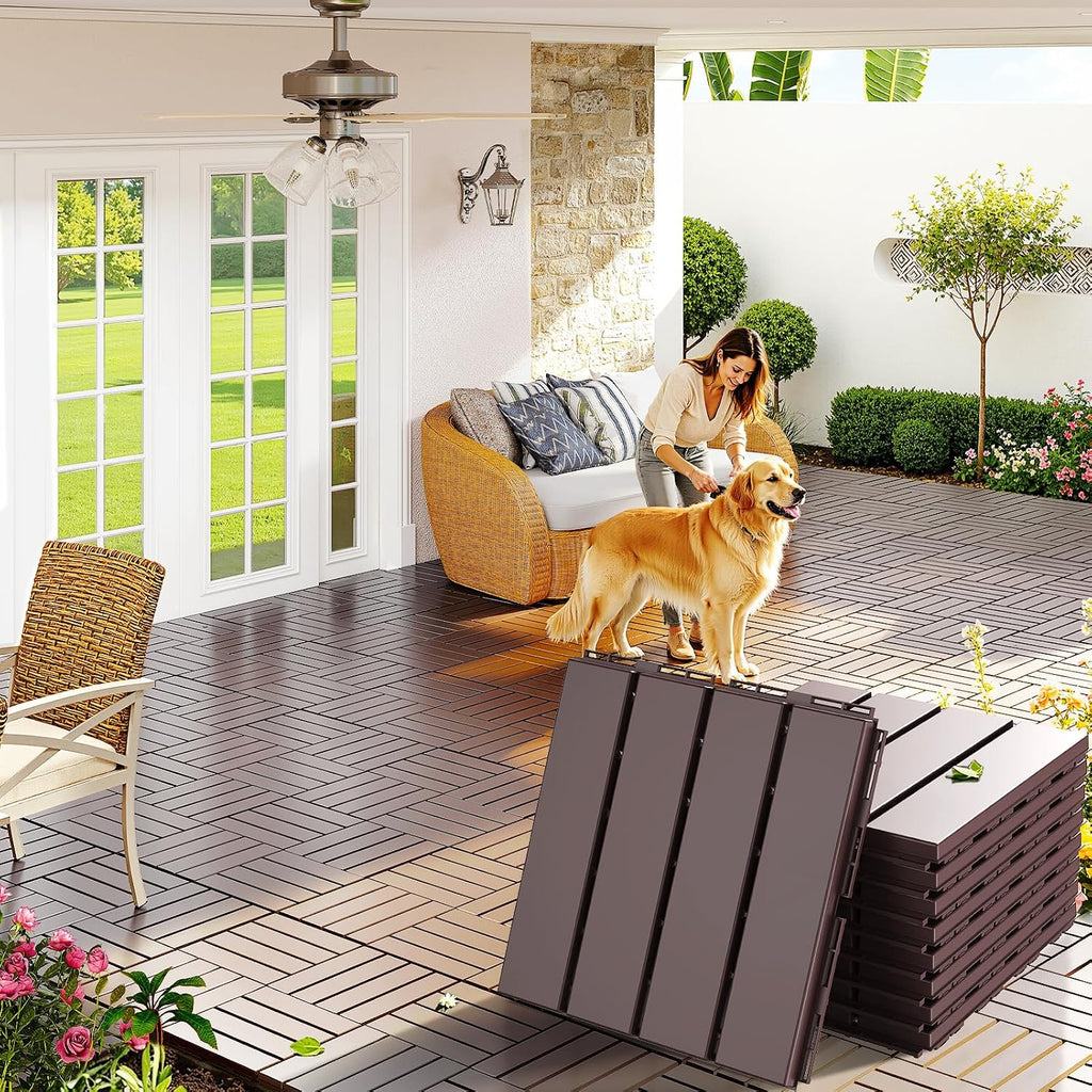 12"x12" Plastic Interlocking Deck Tiles