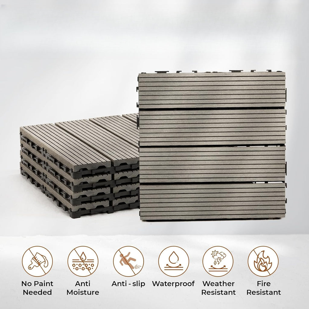 Wood Plastic Composite Interlocking Deck Tiles