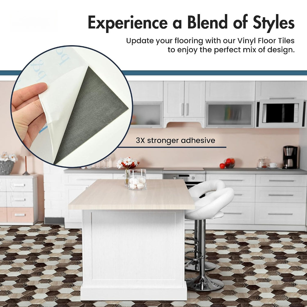 Hexagon Peel And Stick Floor Tiles 20 Pcs